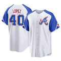 MATTH A.Braves #40 Reynaldo Lopez player White Replica City Connect Stitched Jerseys