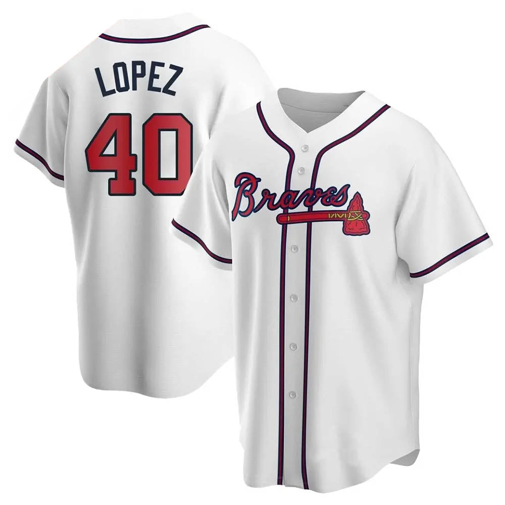MATTH A.Braves #40 Reynaldo Lopez player White Replica Home Stitched Jerseys