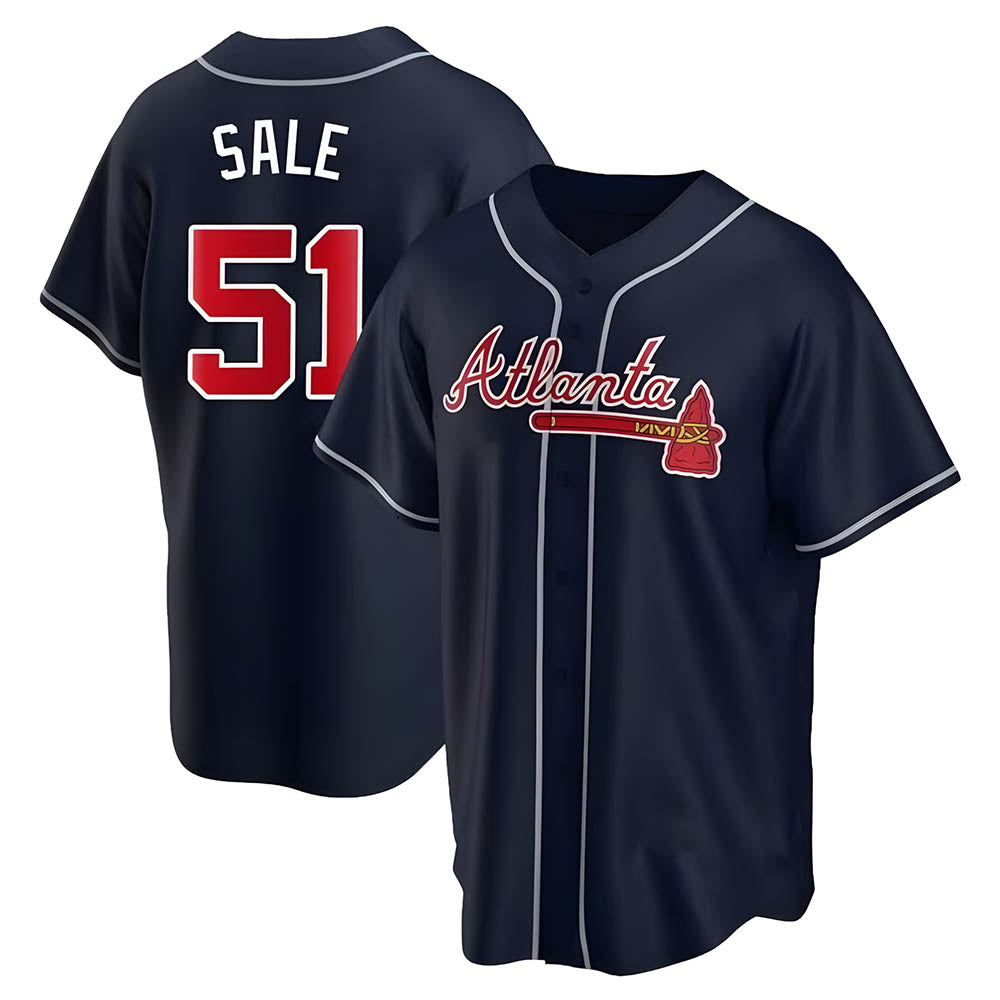 MATTH A.Braves #51 Chris Sale Player Navy City Connect Stitched Jerseys