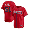 MATTH A.Braves #51 Chris Sale Player Red Alternate Limited Stitched Jerseys
