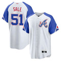 MATTH A.Braves #51 Chris Sale Player White City Connect Limited Stitched Jerseys