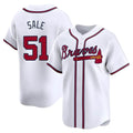 MATTH A.Braves #51 Chris Sale Player White Limited Home Stitched Jerseys