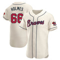 MATTH A.Braves #66 Grant Holmes Player Cream Authentic Alternate Stitched Jerseys