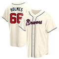 MATTH A.Braves #66 Grant Holmes Player Cream Replica Alternate Stitched Jerseys
