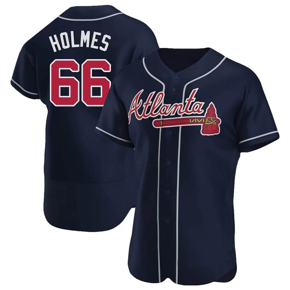 MATTH A.Braves #66 Grant Holmes Player Navy Authentic Alternate Stitched Jerseys