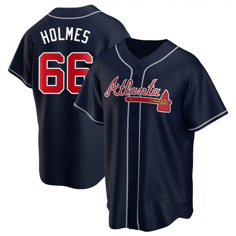 MATTH A.Braves #66 Grant Holmes Player Navy Replica Alternate Stitched Jerseys