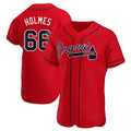 MATTH A.Braves #66 Grant Holmes Player Red Authentic Alternate Stitched Jerseys