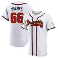 MATTH A.Braves #66 Grant Holmes Player White&Gold Authentic Program Stitched Jerseys
