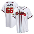 MATTH A.Braves #66 Grant Holmes Player White&Gold Replica Program Stitched Jerseys