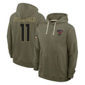 MATTH A.Cardinals #11 Larry Fitzgerald Player Olive Salute to Service Hoodies Stitched Jerseys