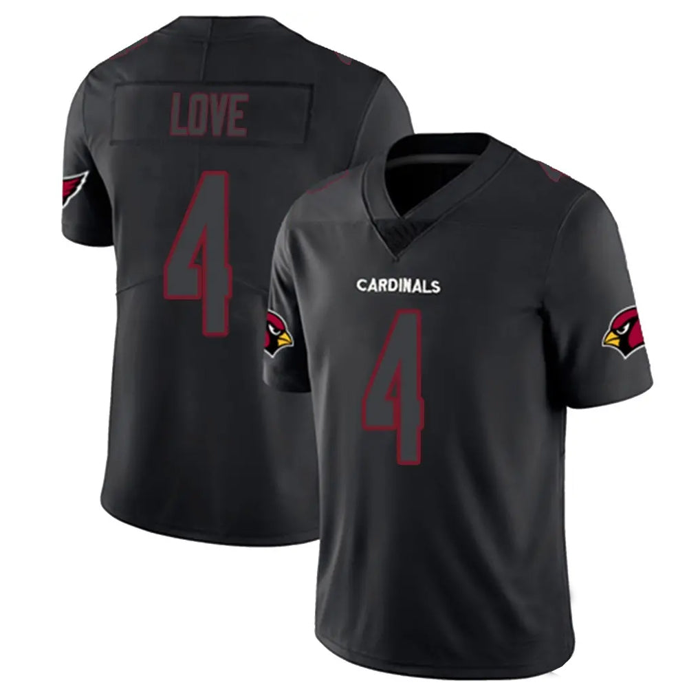 MATTH A.Cardinals #4 Jeremiyah Love Player Black Impact Limited Home Game Stitched Jerseys