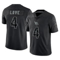 MATTH A.Cardinals #4 Jeremiyah Love Player Black RFLCTV Limited Home Game Stitched Jerseys