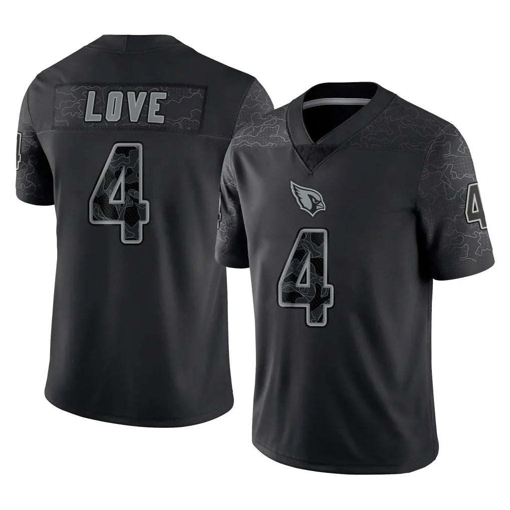 MATTH A.Cardinals #4 Jeremiyah Love Player Black RFLCTV Limited Home Game Stitched Jerseys