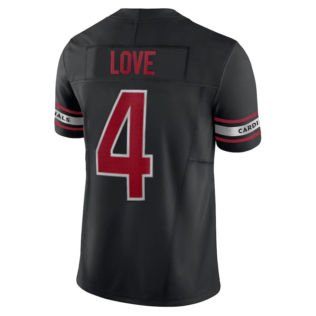 MATTH A.Cardinals #4 Jeremiyah Love Player Black Vapor F.U.S.E. Limited Home Game Stitched Jerseys
