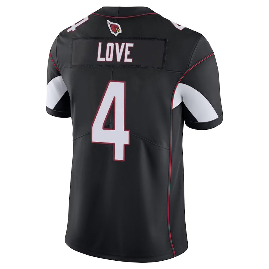 MATTH A.Cardinals #4 Jeremiyah Love Player Black Vapor Limited Home Game Stitched Jerseys