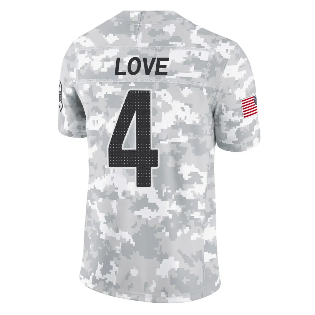 MATTH A.Cardinals #4 Jeremiyah Love Player Camo Salute to Service Limited Home Stitched Jerseys