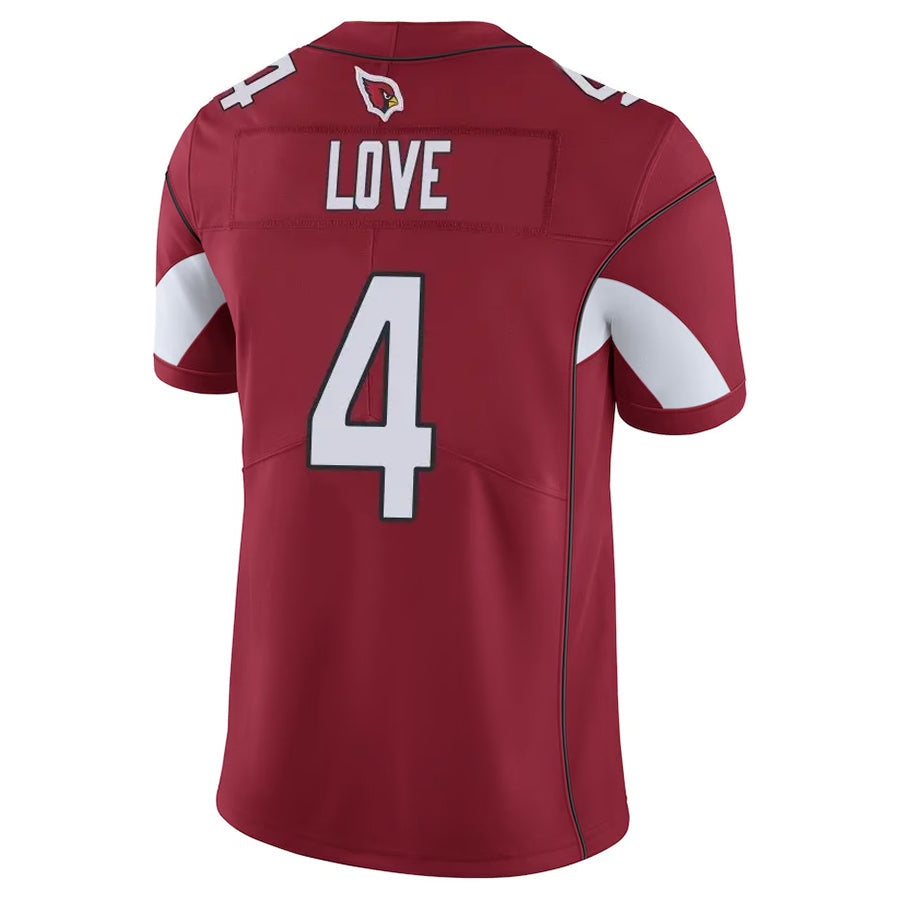 MATTH A.Cardinals #4 Jeremiyah Love Player Cardinal Vapor Limited Home Game  Stitched Jerseys