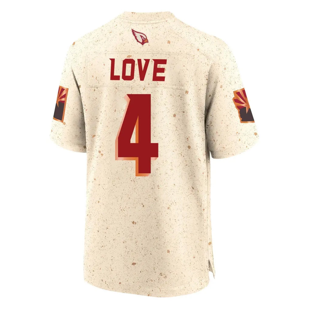 MATTH A.Cardinals #4 Jeremiyah Love Player Cream Rivalries Collection Game Stitched Jerseys