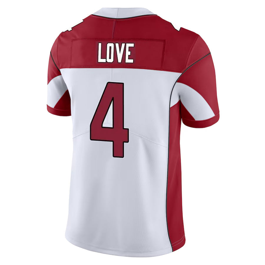 MATTH A.Cardinals #4 Jeremiyah Love Player White Vapor Limited Home Game Stitched Jerseys