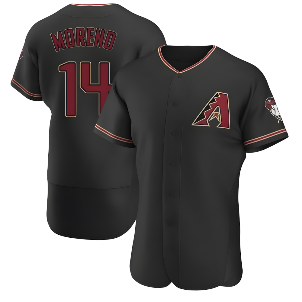 MATTH A.Diamondbacks #14 Gabriel Moreno Player Black Authentic Alternate Stitched Jerseys