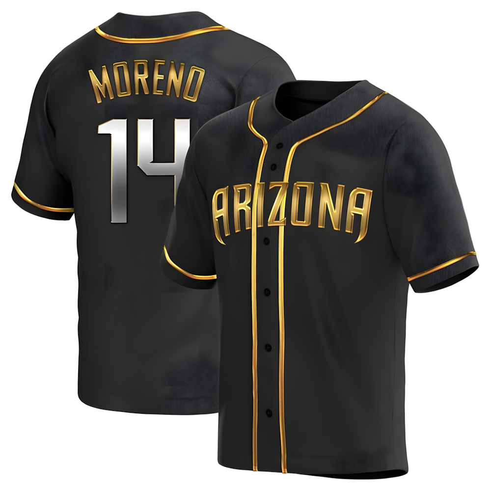 MATTH A.Diamondbacks #14 Gabriel Moreno Player Black Golden Replica Alternate Stitched Jerseys