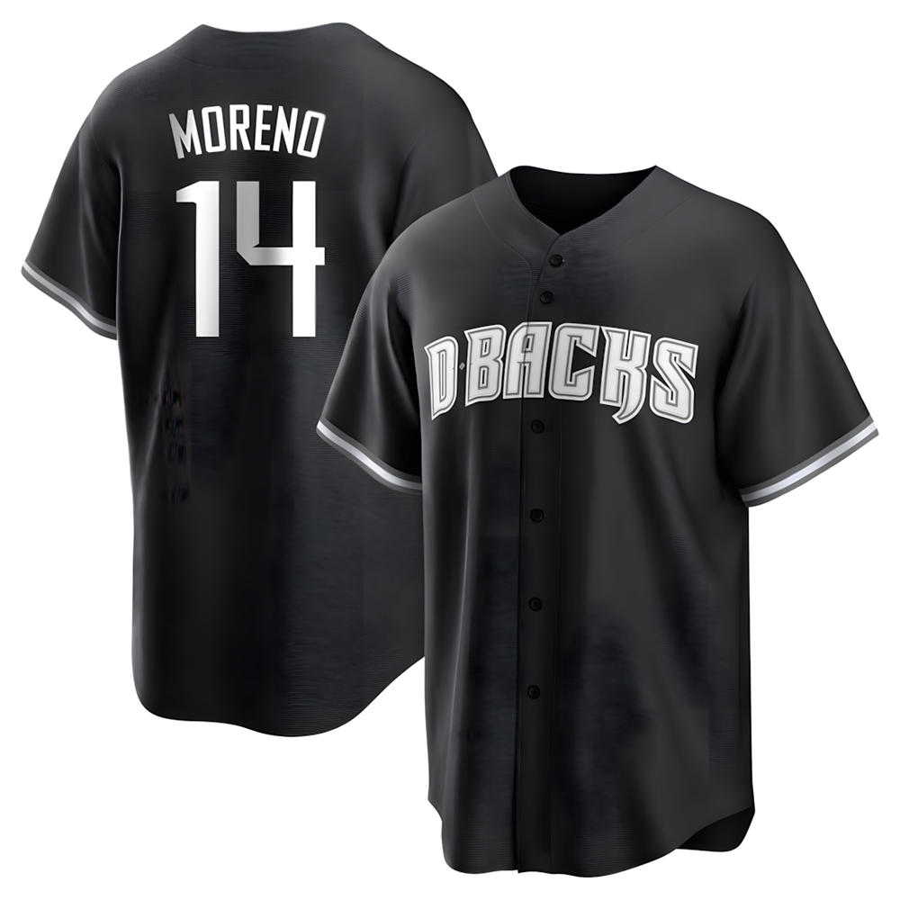 MATTH A.Diamondbacks #14 Gabriel Moreno Player Black jersey White Replica Stitched Jerseys