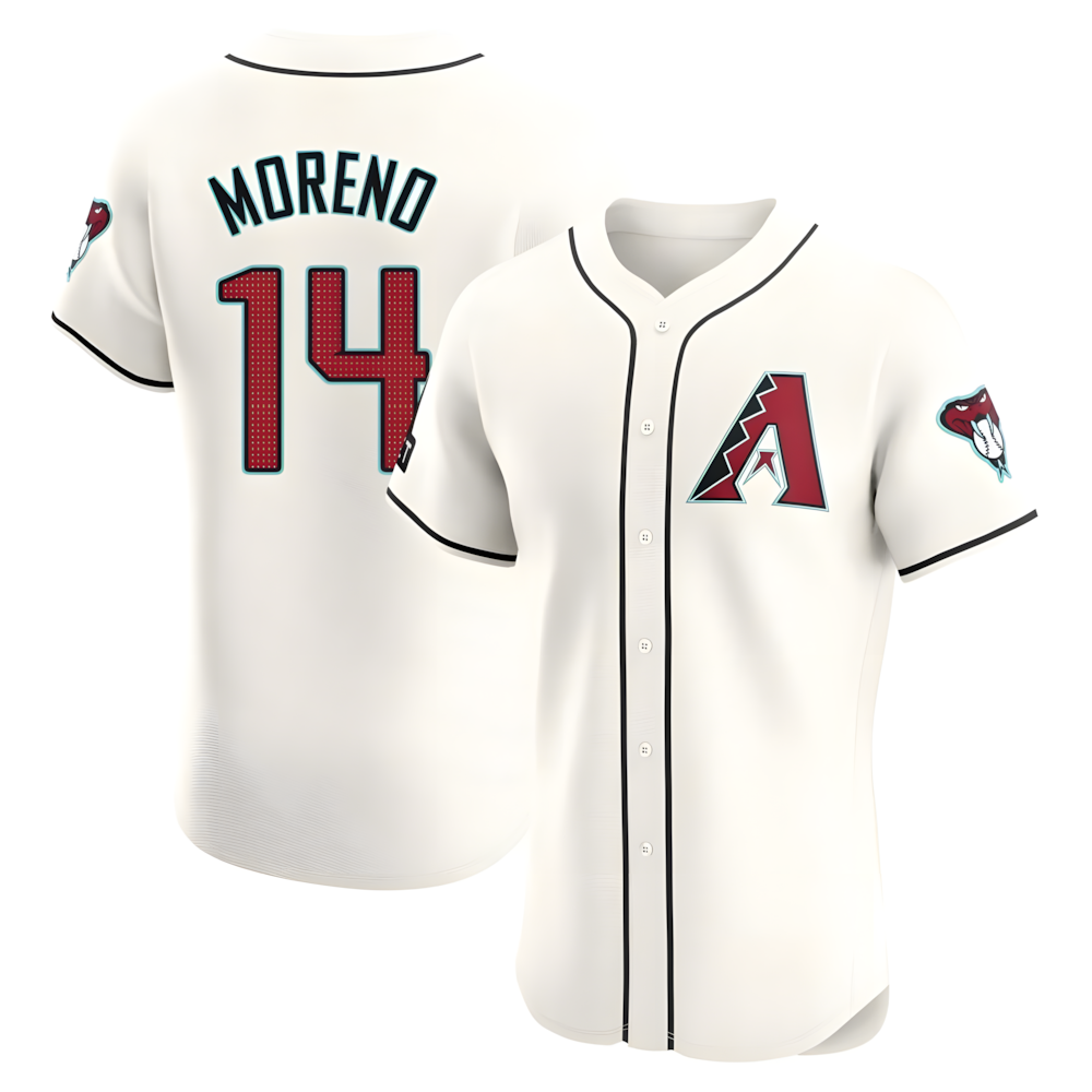 MATTH A.Diamondbacks #14 Gabriel Moreno Player Cream Elite Home Patch Stitched Jerseys