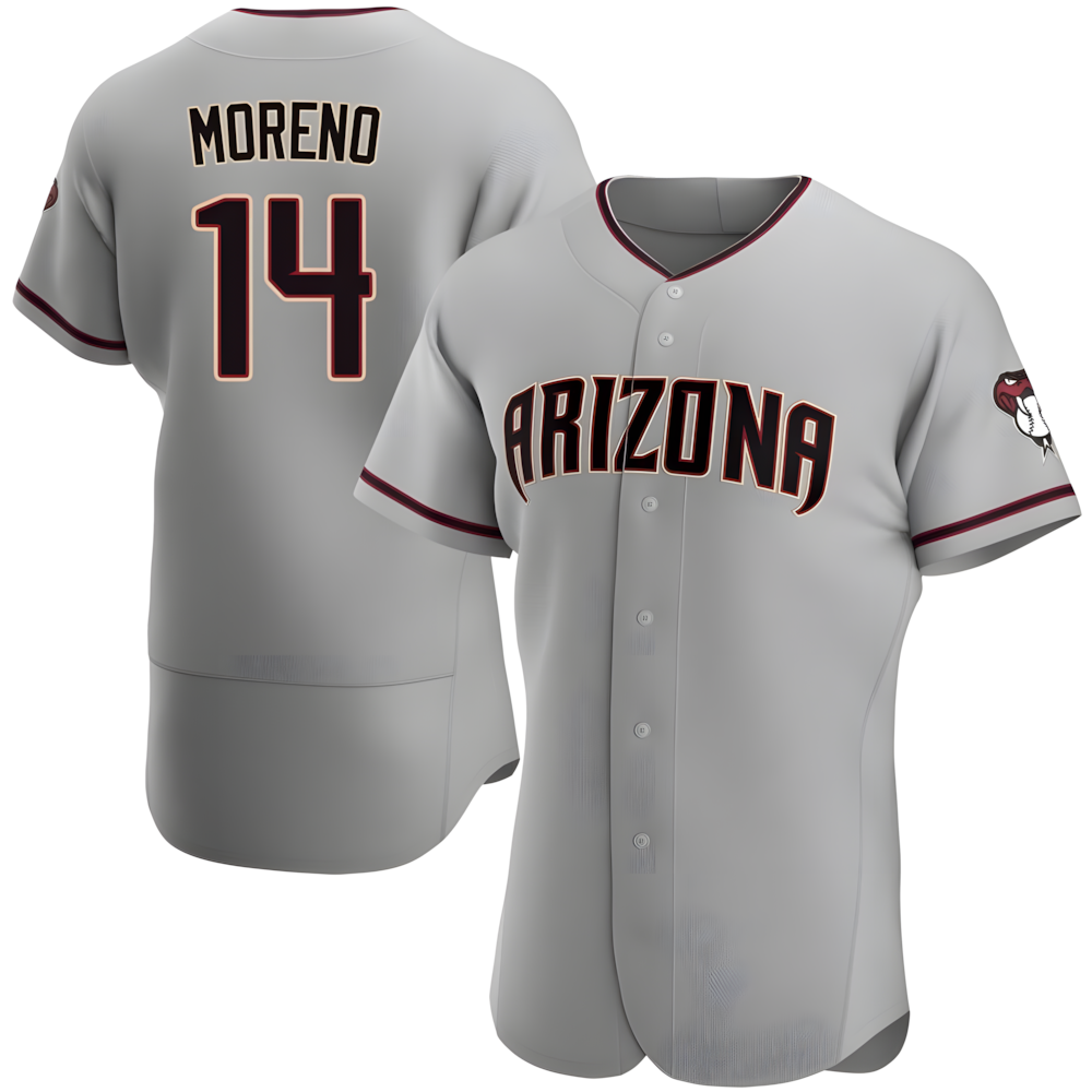 MATTH A.Diamondbacks #14 Gabriel Moreno Player Gray Authentic Road Stitched Jerseys