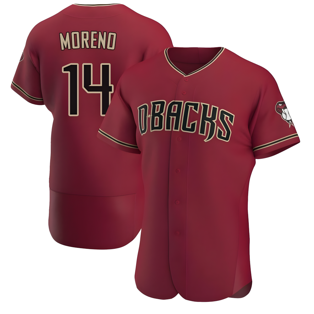 MATTH A.Diamondbacks #14 Gabriel Moreno Player Red Authentic Crimson Alternate Stitched Jerseys