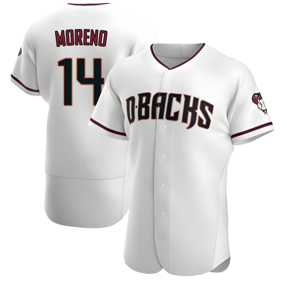 MATTH A.Diamondbacks #14 Gabriel Moreno Player White Crimson Home Stitched Jerseys