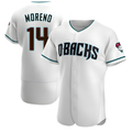 MATTH A.Diamondbacks #14 Gabriel Moreno Player White Teal Alternate Stitched Jerseys