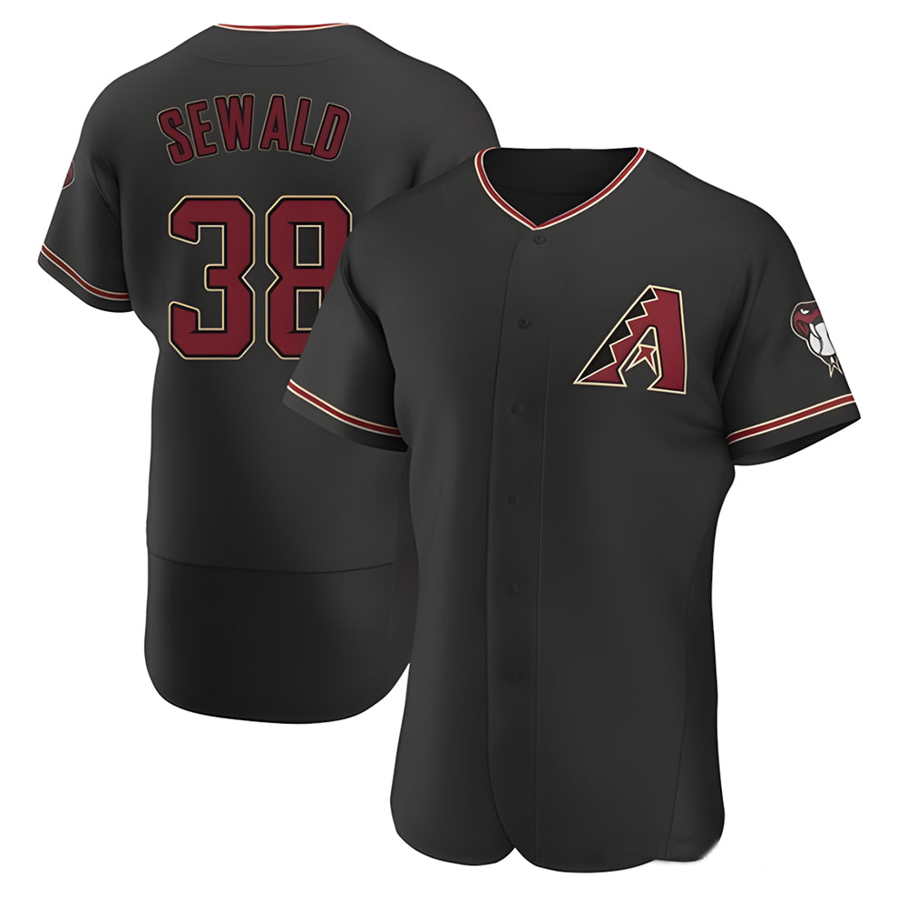 MATTH A.Diamondbacks #38 Paul Sewald Player  Black Alternate Authentic Stitched Jersey