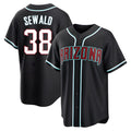 MATTH A.Diamondbacks #38 Paul Sewald Player  Black Replica Fashion Out Stitched Jersey