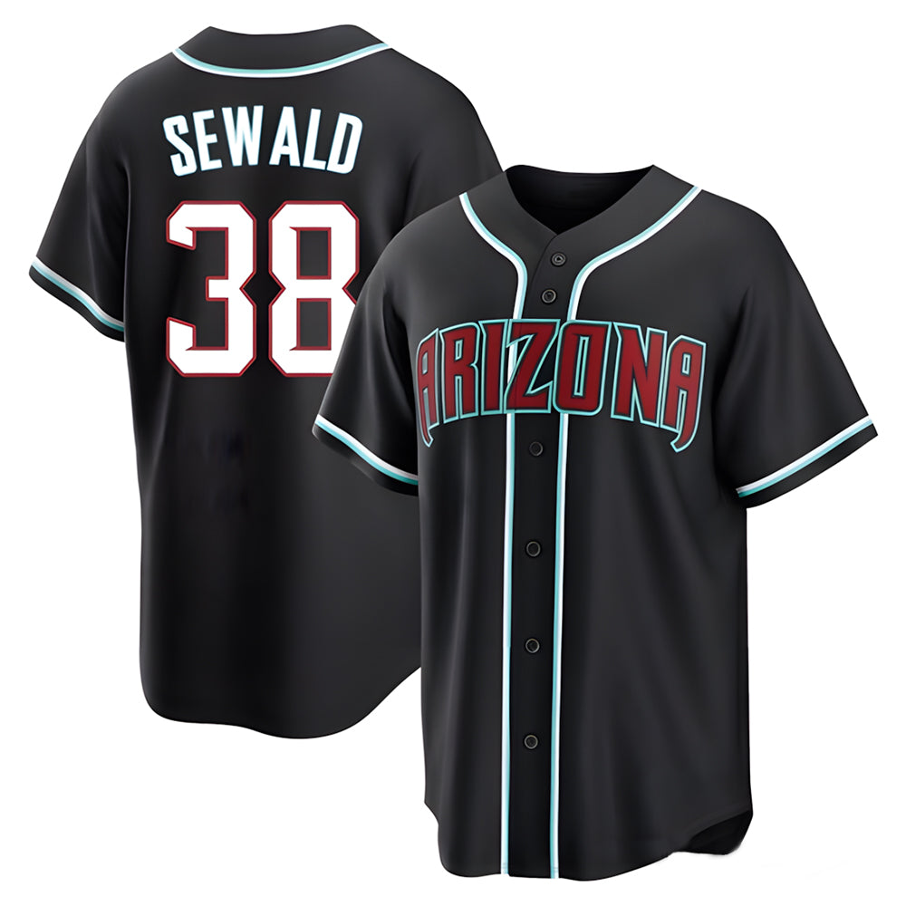 MATTH A.Diamondbacks #38 Paul Sewald Player  Black Replica Fashion Out Stitched Jersey