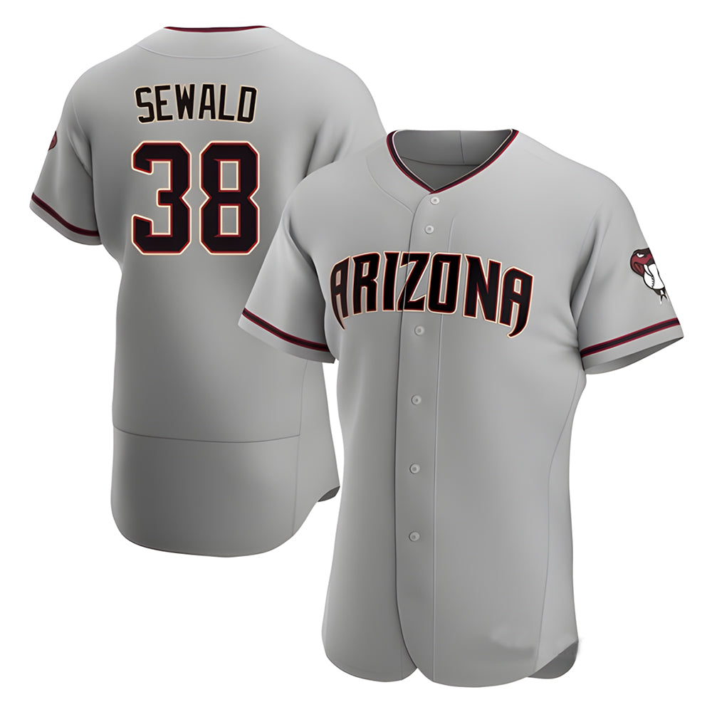 MATTH A.Diamondbacks #38 Paul Sewald Player Gray Authentic Road Stitched Jersey