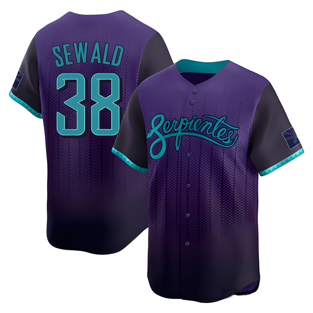 MATTH A.Diamondbacks #38 Paul Sewald Player Purple Limited 2025 City Connect Stitched Jersey