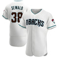 MATTH A.Diamondbacks #38 Paul Sewald Player White Teal Authentic Alternate Stitched Jersey