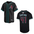 MATTH A.Diamondbacks #41 Carlos Santana Player Black Player game time Stitched Jersey