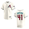 MATTH A.Diamondbacks #41 Carlos Santana Player Cream game time Stitched Jersey