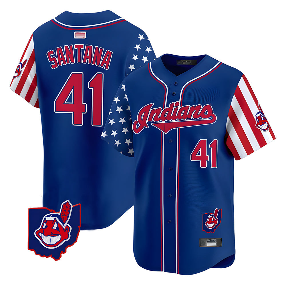 MATTH A.Diamondbacks #41 Carlos Santana Player Royal Independence Day Vapor Premier Limited Stitched Jersey