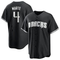 MATTH A.Diamondbacks #4 Ketel Marte Player Black Pointed collar Replica Game Stitched Jerseys