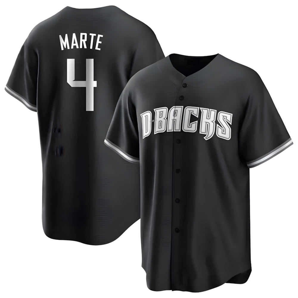 MATTH A.Diamondbacks #4 Ketel Marte Player Black Pointed collar Replica Game Stitched Jerseys