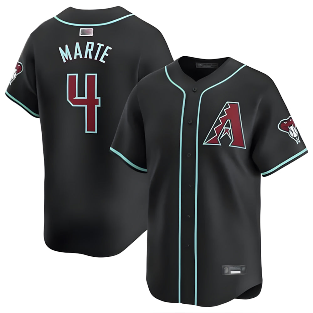 MATTH A.Diamondbacks #4 Ketel Marte Player Black Replica Game Stitched Jerseys