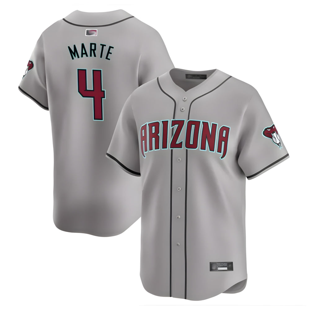 MATTH A.Diamondbacks #4 Ketel Marte Player Gray Replica Game Stitched Jerseys