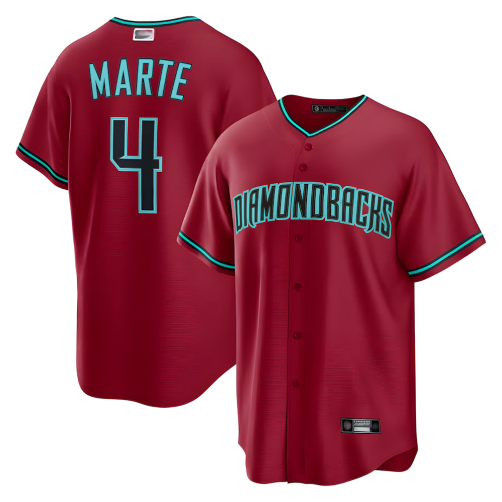 MATTH A.Diamondbacks #4 Ketel Marte Player Red Home Replica Stitched Jerseys