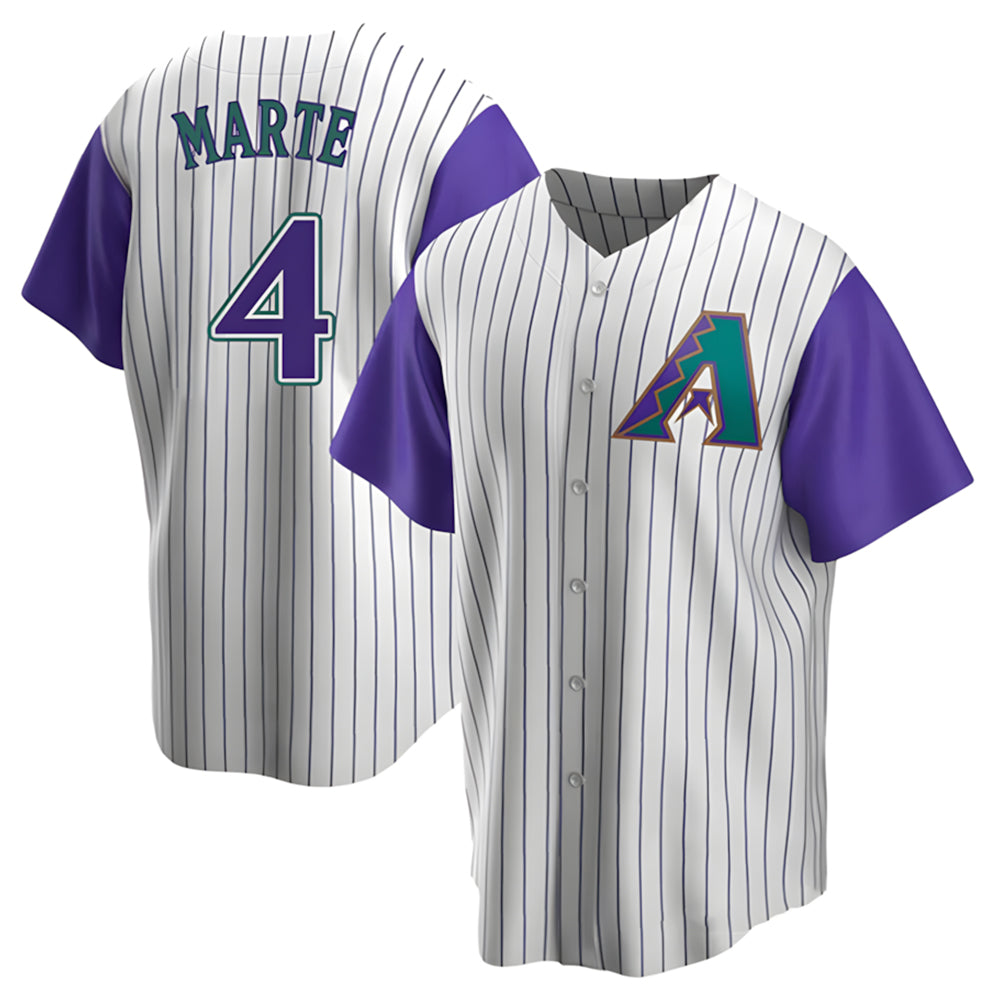 MATTH A.Diamondbacks #4 Ketel Marte Player White-Purple Limited Stitched Jerseys