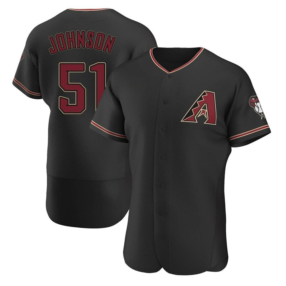 MATTH A.Diamondbacks #51 Randy Johnson Player Black Authentic Alternate Stitched Jerseys