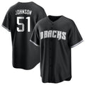 MATTH A.Diamondbacks #51 Randy Johnson Player Black White Replica Alternate Stitched Jerseys