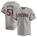 MATTH A.Diamondbacks #51 Randy Johnson Player Gray Limited Away Stitched Jerseys