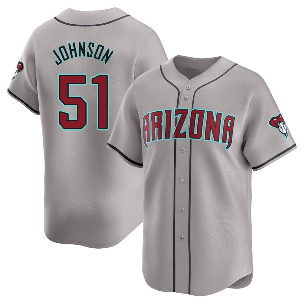 MATTH A.Diamondbacks #51 Randy Johnson Player Gray Limited Away Stitched Jerseys